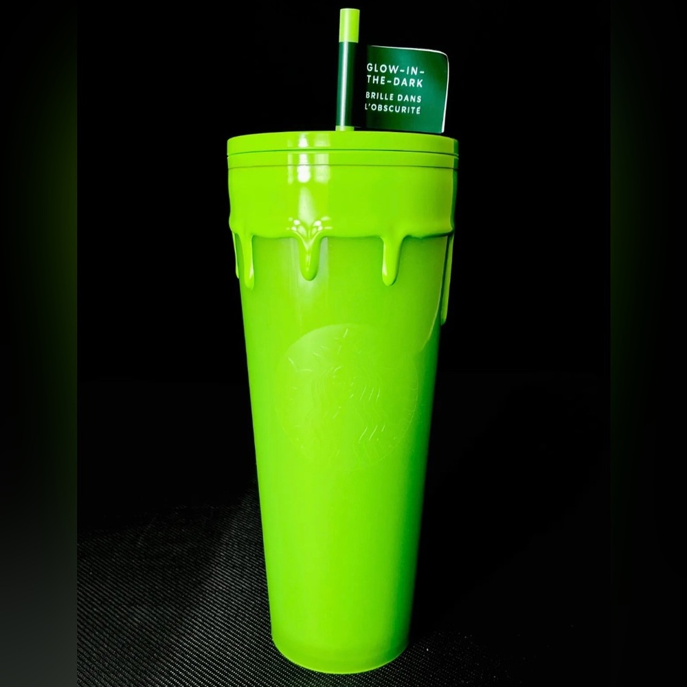 NEW 2023 STARBUCKS GREEN SLIME TUMBLER! 24oz GLOW IN THE DARK UNRELEASED